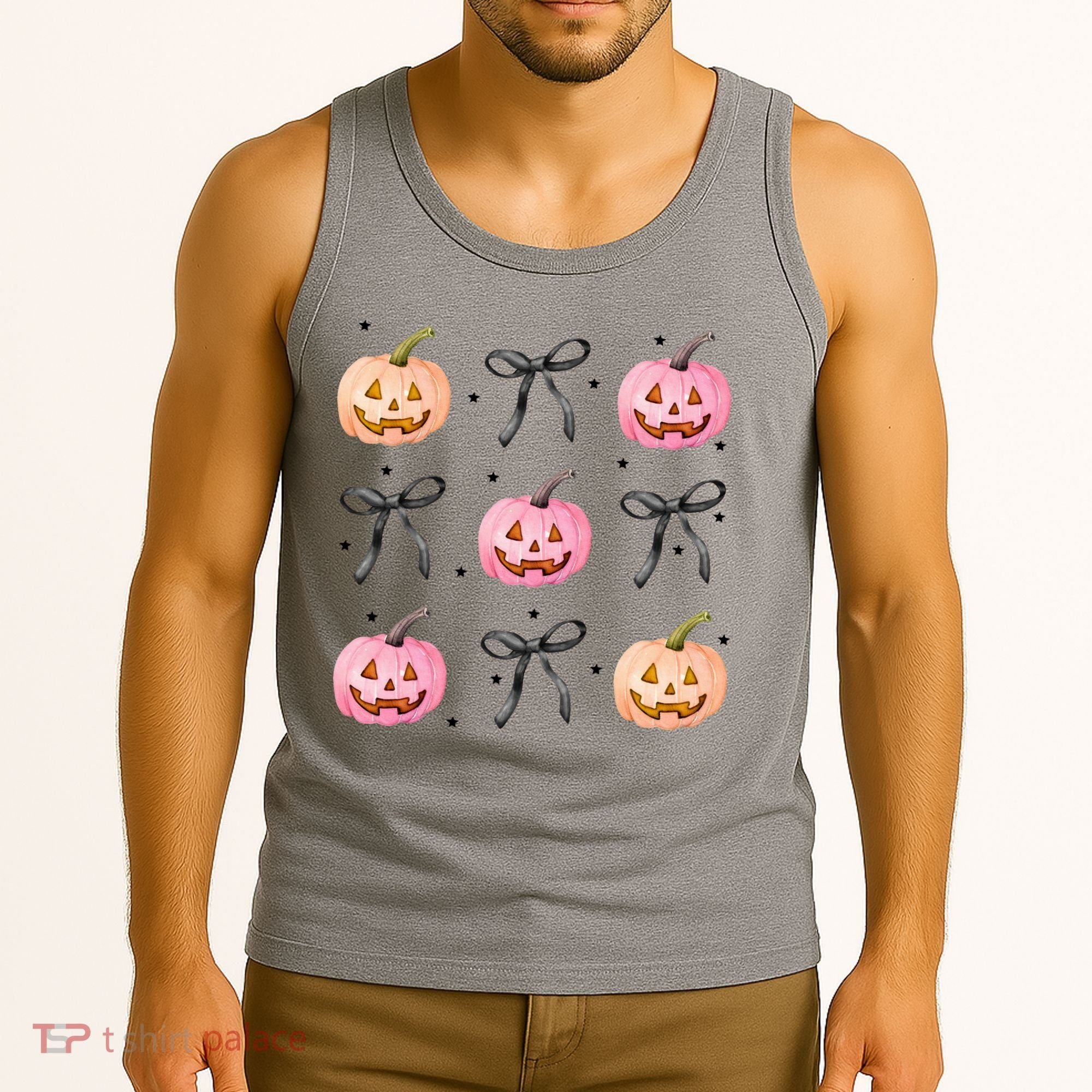 Halloween Pumpkin Black Bows Cute Tank Top