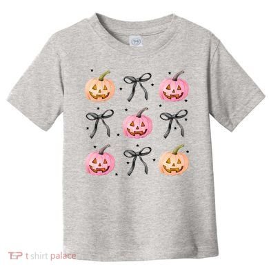 Halloween Pumpkin Black Bows Cute Toddler T-Shirt
