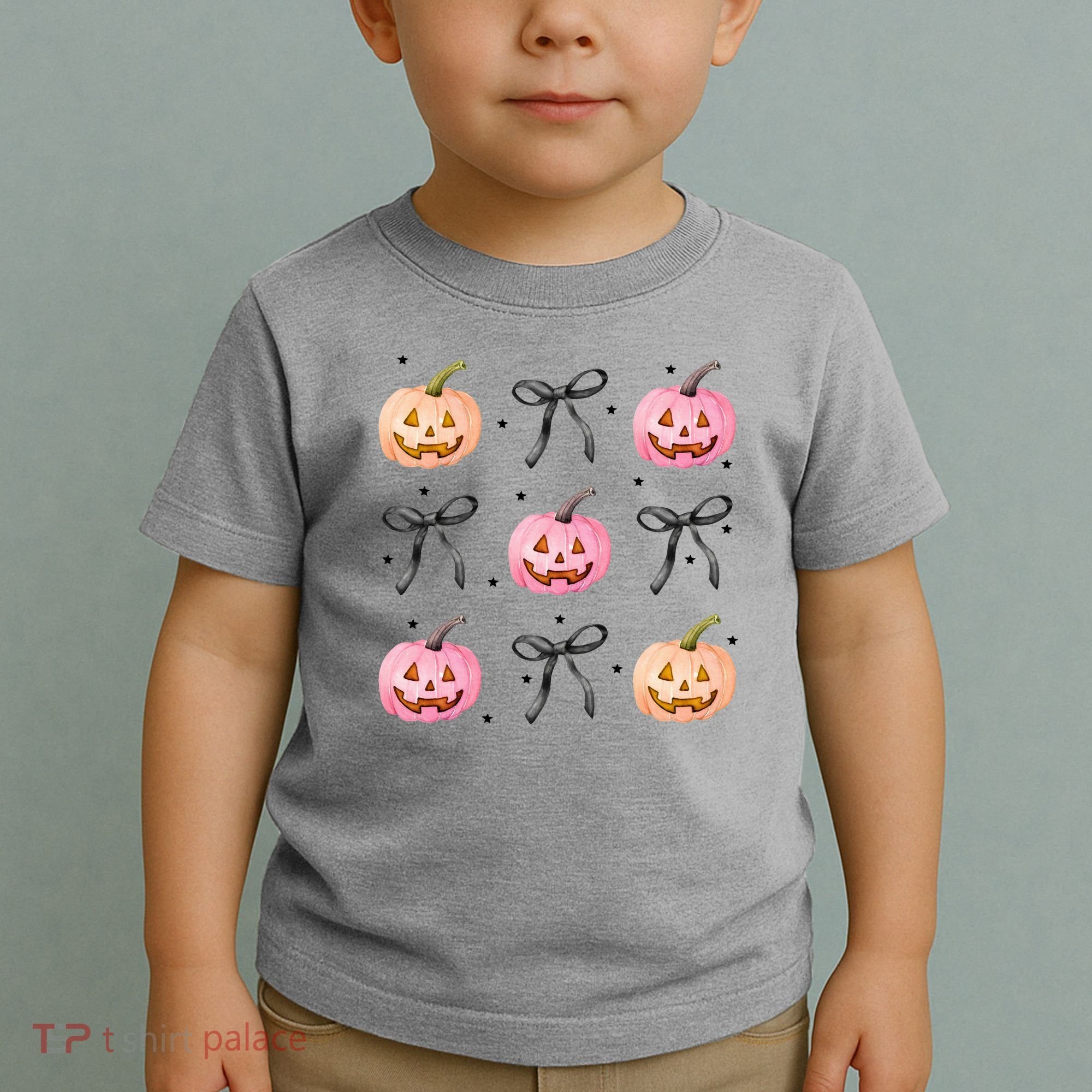 Halloween Pumpkin Black Bows Cute Toddler T-Shirt