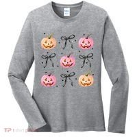 Halloween Pumpkin Black Bows Cute Women's Long Sleeve Shirt thumb 0