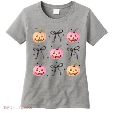 Halloween Pumpkin Black Bows Cute Women's T-Shirt