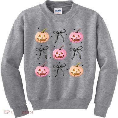 Halloween Pumpkin Black Bows Cute Kids Sweatshirt