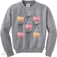 Halloween Pumpkin Black Bows Cute Kids Sweatshirt thumb 0
