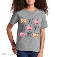 Halloween Pumpkin Black Bows Cute Kids T-Shirt thumb 2