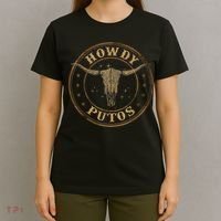 Howdy Putos Bull Skull Country Cowboy Western T-Shirt thumb 4