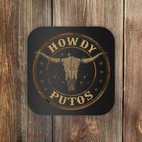 Howdy Putos Bull Skull Country Cowboy Western Coaster thumb 0
