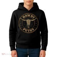 Howdy Putos Bull Skull Country Cowboy Western Kids Hoodie thumb 4