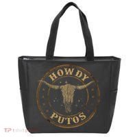 Howdy Putos Bull Skull Country Cowboy Western Tote Bag thumb 0