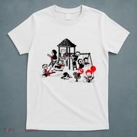 Horror Playground Children In Scary Movie Character Costumes T-Shirt thumb 5