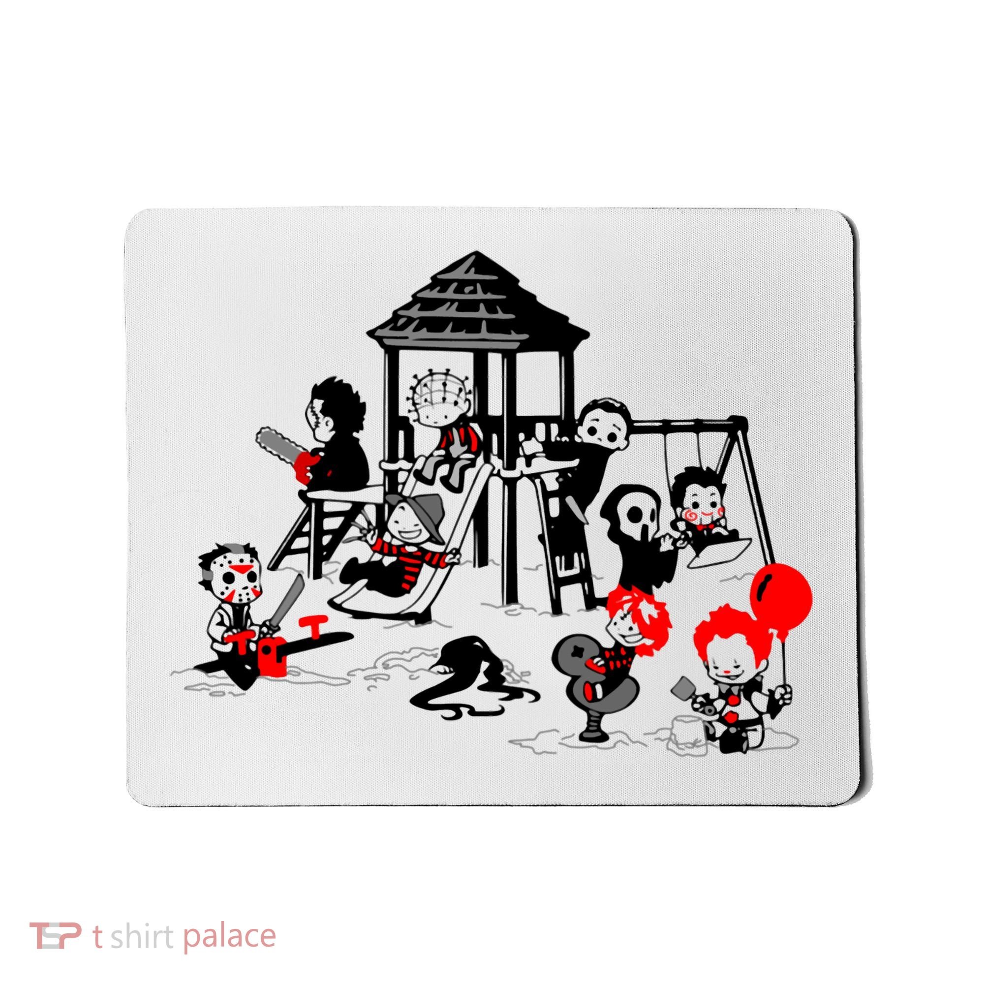 Horror Playground Children In Scary Movie Character Costumes Mousepad