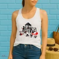 Horror Playground Children In Scary Movie Character Costumes Women's Tank Top thumb 2