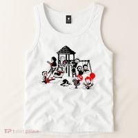 Horror Playground Children In Scary Movie Character Costumes Tank Top thumb 2