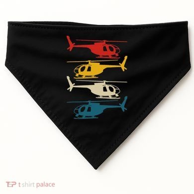 Helicopter Pilot Co. Retro Aviation, Black, USA-Made Doggie Bandana