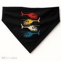 Helicopter Pilot Co. Retro Aviation, Black, USA-Made Doggie Bandana thumb 0