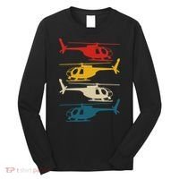 Helicopter Pilot Co. Retro Aviation, Black, Long Sleeve Shirt thumb 0