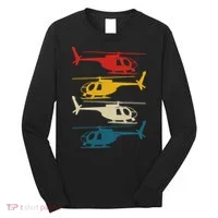 Helicopter Pilot Co. Retro Aviation, Black, Long Sleeve Shirt thumb 0