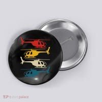 Helicopter Pilot Co. Retro Aviation, Black, Button thumb 0