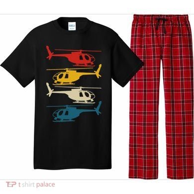 Helicopter Pilot Co. Retro Aviation, Black, Pajama Set