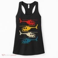Helicopter Pilot Co. Retro Aviation, Black, Women's Tank Top thumb 0