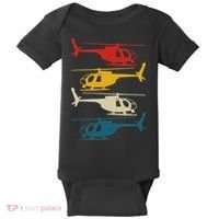 Helicopter Pilot Co. Retro Aviation, Black, Baby Bodysuit thumb 0