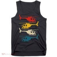 Helicopter Pilot Co. Retro Aviation, Black, Tank Top thumb 0