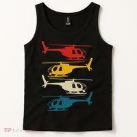 Helicopter Pilot Co. Retro Aviation, Black, Tank Top thumb 2