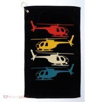 Helicopter Pilot Co. Retro Aviation, Black, Golf Towel thumb 0