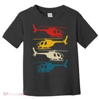 Helicopter Pilot Co. Retro Aviation, Black, Toddler T-Shirt thumb 0