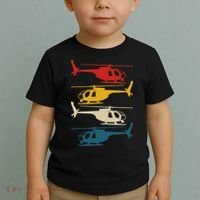 Helicopter Pilot Co. Retro Aviation, Black, Toddler T-Shirt thumb 2