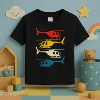 Helicopter Pilot Co. Retro Aviation, Black, Toddler T-Shirt thumb 3
