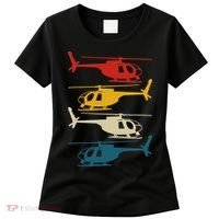 Helicopter Pilot Co. Retro Aviation, Black, Women's T-Shirt thumb 0