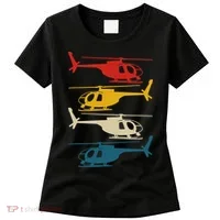Helicopter Pilot Co. Retro Aviation, Black, Women's T-Shirt thumb 0
