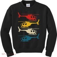 Helicopter Pilot Co. Retro Aviation, Black, Kids Sweatshirt thumb 0