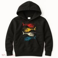 Helicopter Pilot Co. Retro Aviation, Black, Kids Hoodie thumb 0