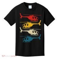 Helicopter Pilot Co. Retro Aviation, Black, Kids T-Shirt thumb 0