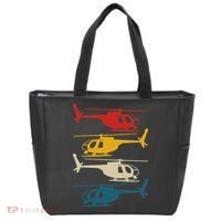 Helicopter Pilot Co. Retro Aviation, Black, Tote Bag thumb 0