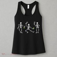 Halloween Pickleball Costume Skeletons Playing Pickleball Women's Tank Top thumb 3
