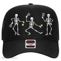 Halloween Pickleball Costume Skeletons Playing Pickleball Hat thumb 0