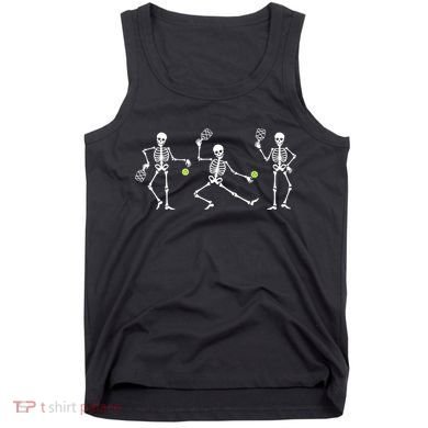 Halloween Pickleball Costume Skeletons Playing Pickleball Tank Top