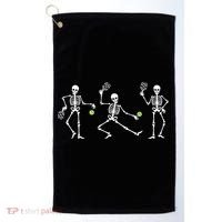 Halloween Pickleball Costume Skeletons Playing Pickleball Golf Towel thumb 0