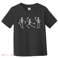 Halloween Pickleball Costume Skeletons Playing Pickleball Toddler T-Shirt thumb 0