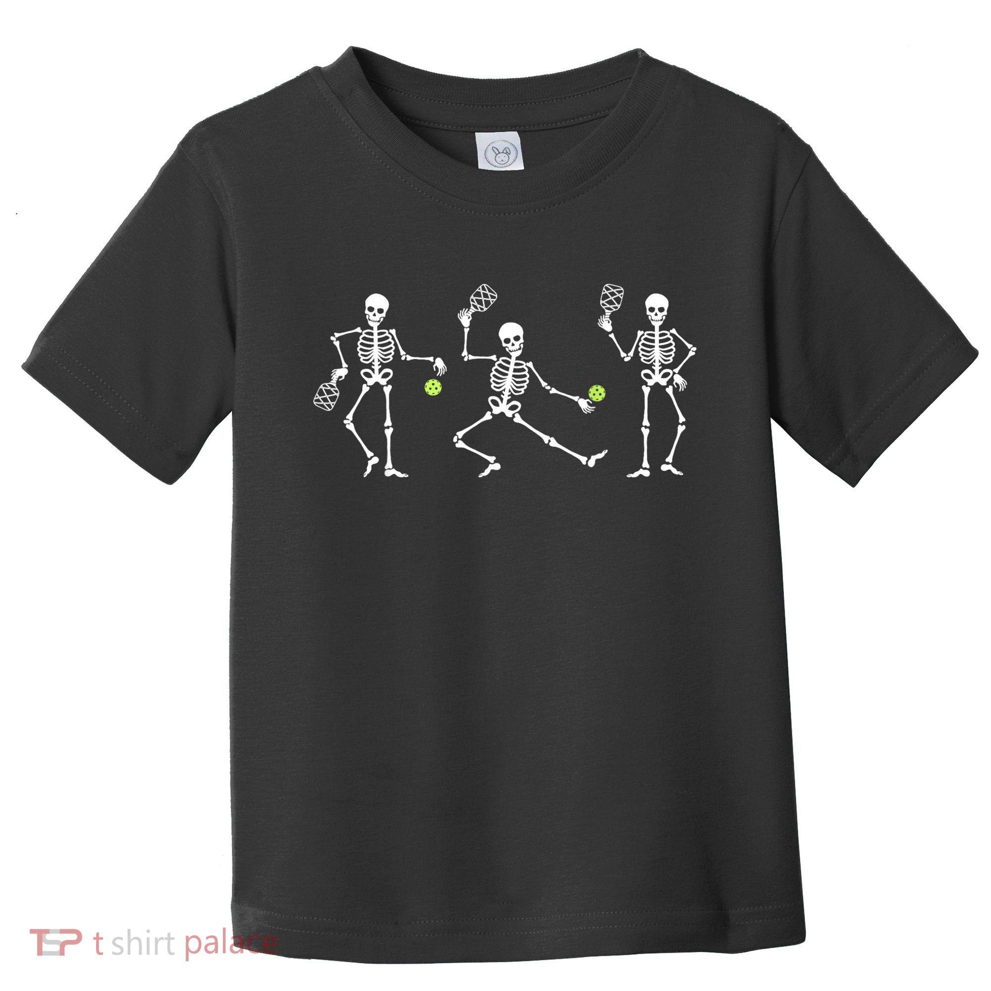 Halloween Pickleball Costume Skeletons Playing Pickleball Toddler T-Shirt