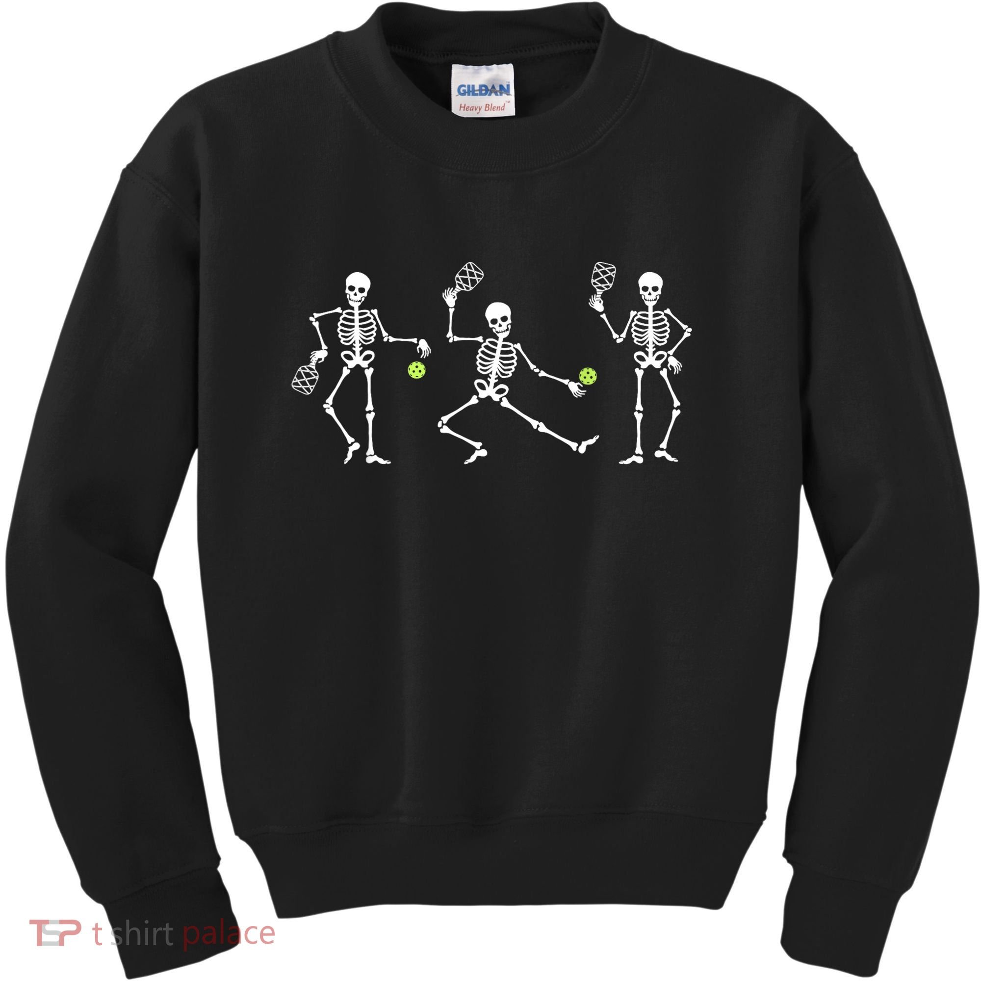 Halloween Pickleball Costume Skeletons Playing Pickleball Kids Sweatshirt