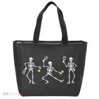 Halloween Pickleball Costume Skeletons Playing Pickleball Tote Bag thumb 0