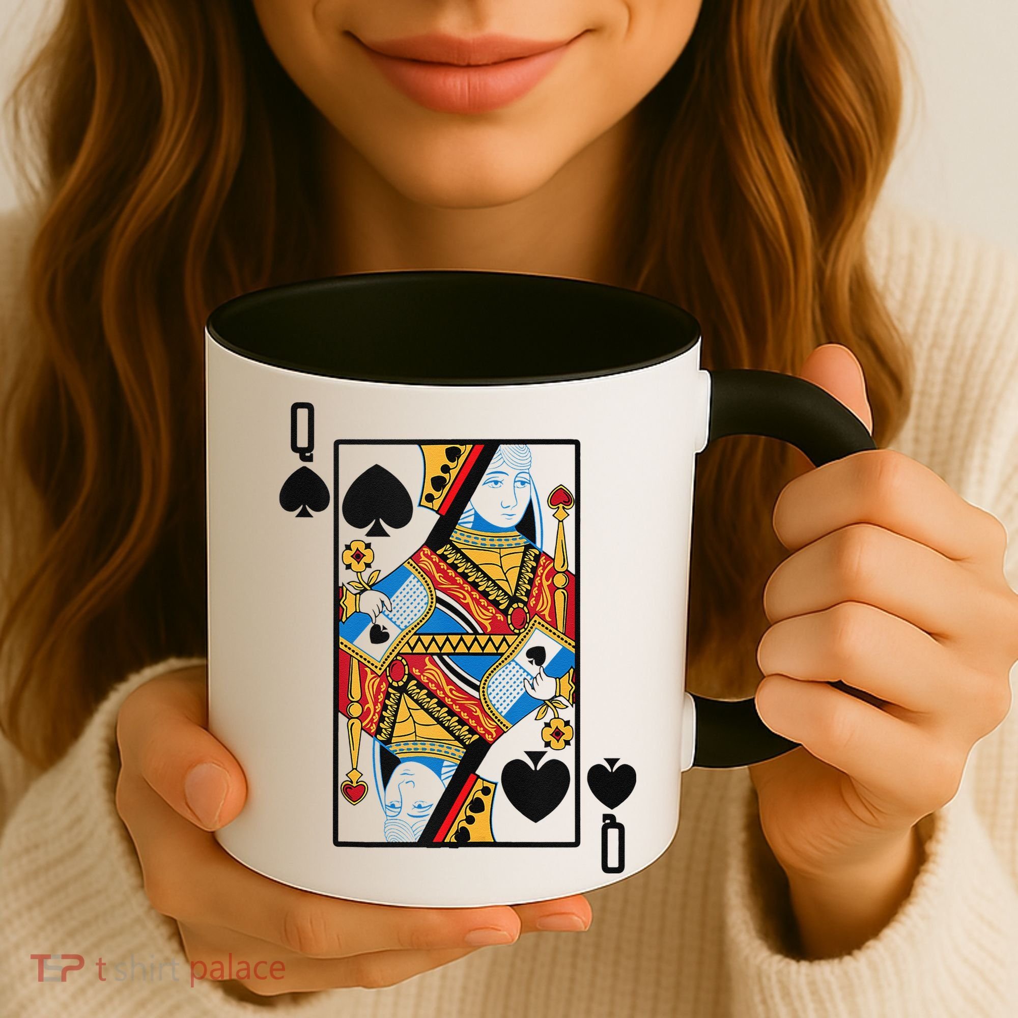 Halloween Playing Card Costume QUEEN Of SPADES Coffee Mug