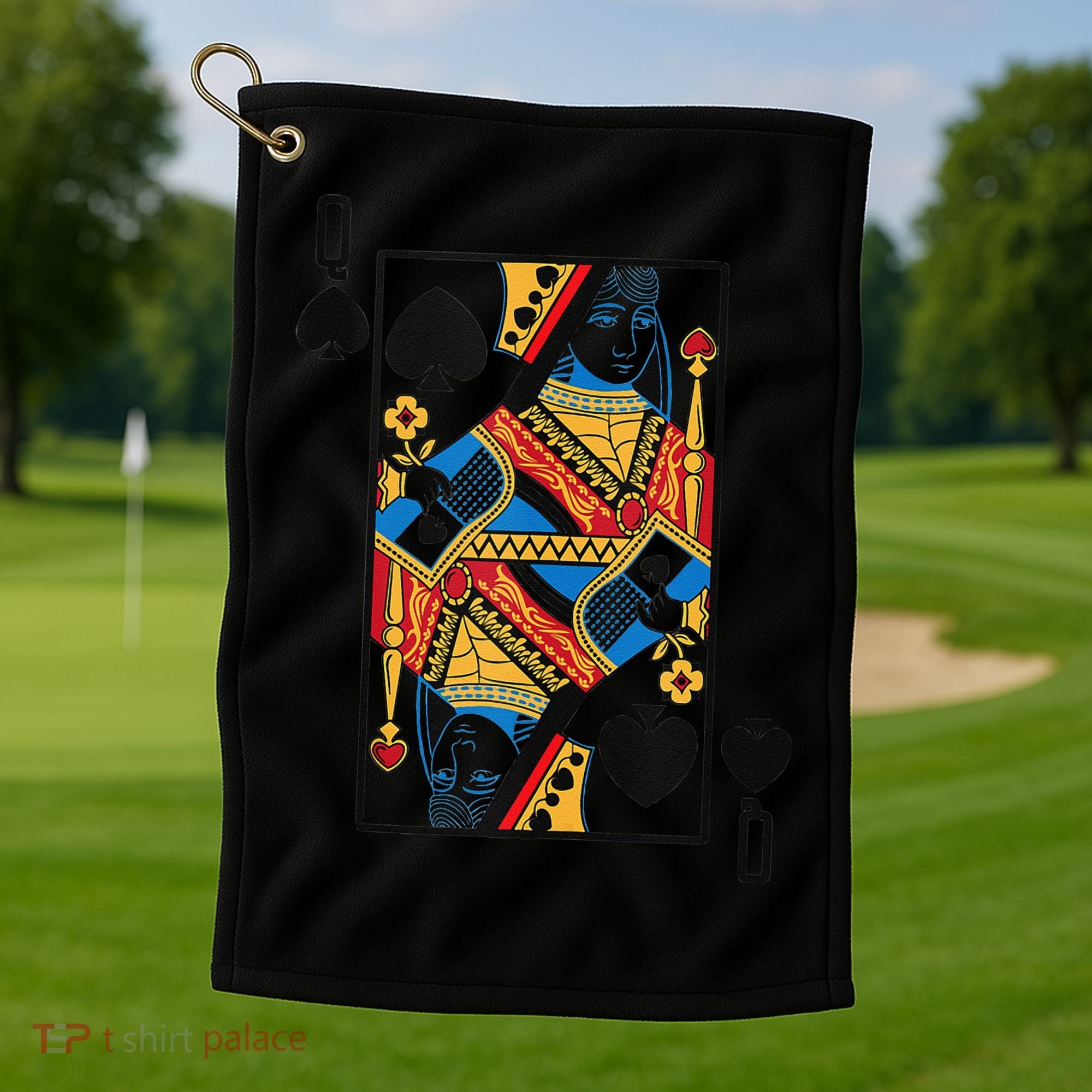 Halloween Playing Card Costume QUEEN Of SPADES Golf Towel