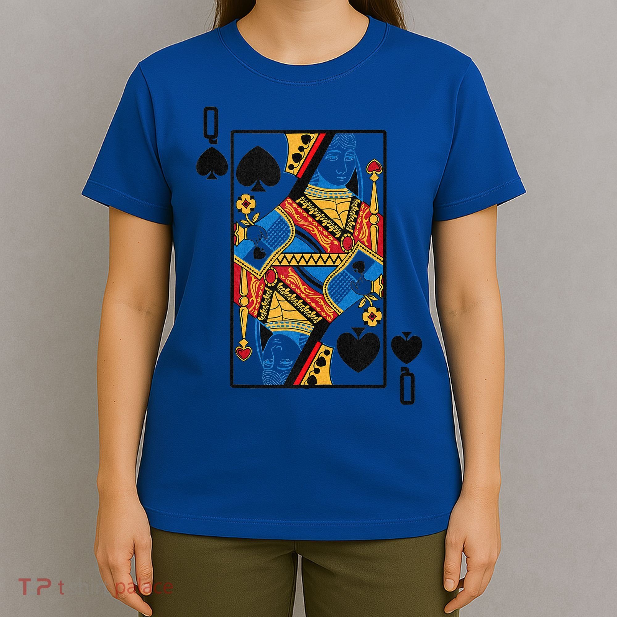 Halloween Playing Card Costume QUEEN Of SPADES T-Shirt