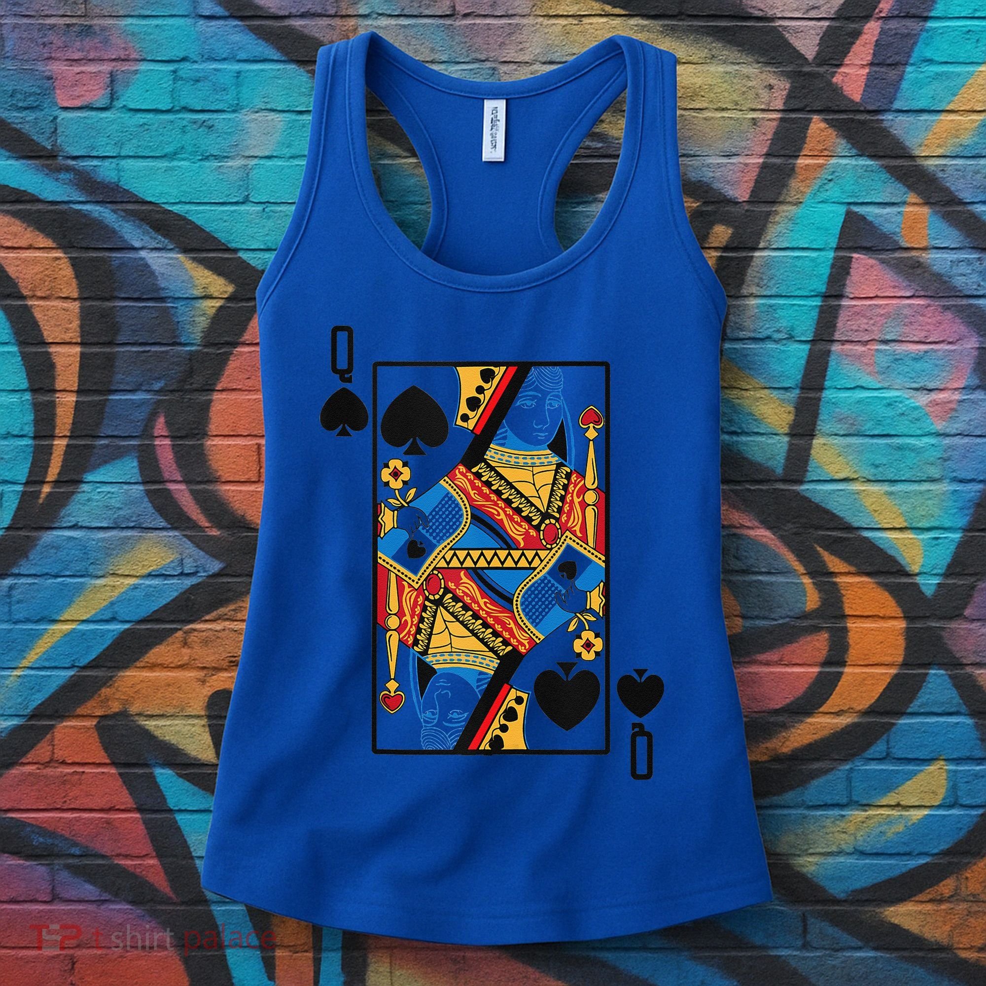 Halloween Playing Card Costume QUEEN Of SPADES Women's Tank Top