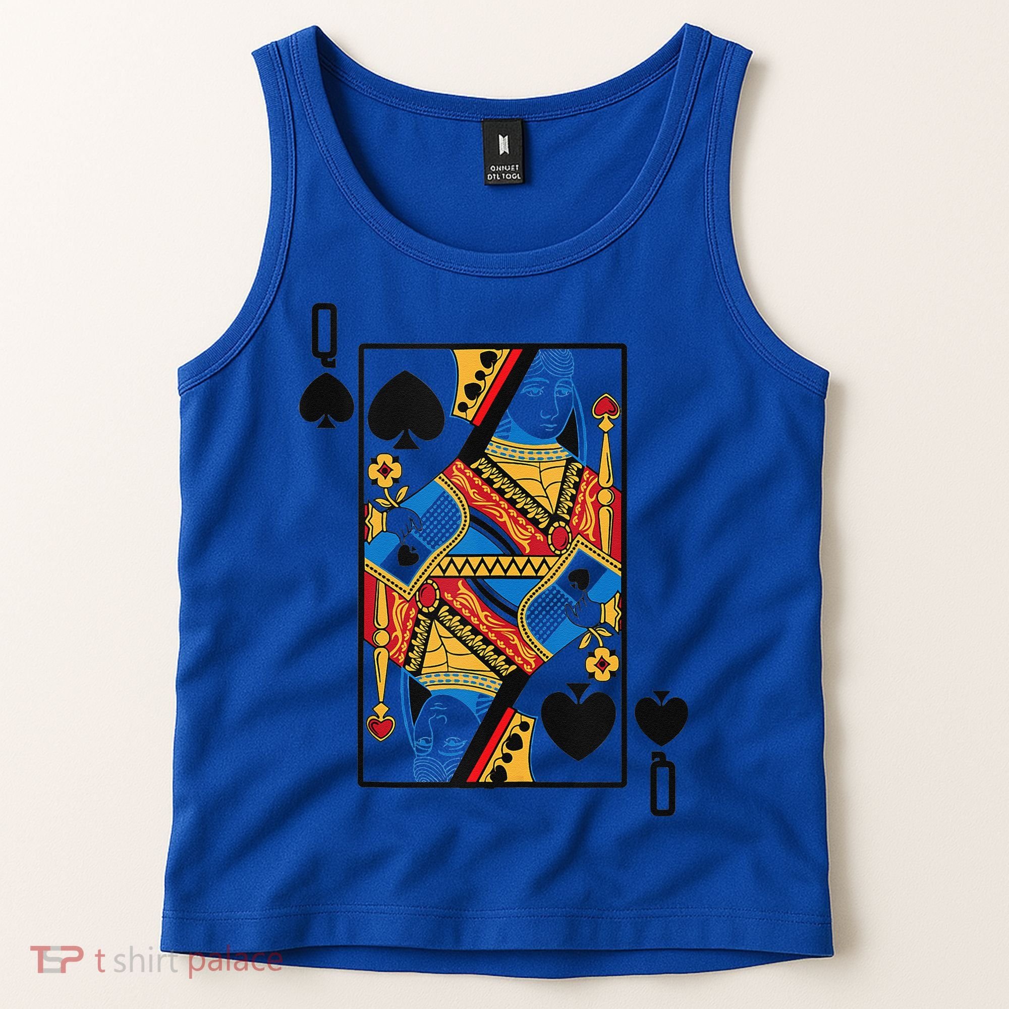 Halloween Playing Card Costume QUEEN Of SPADES Tank Top