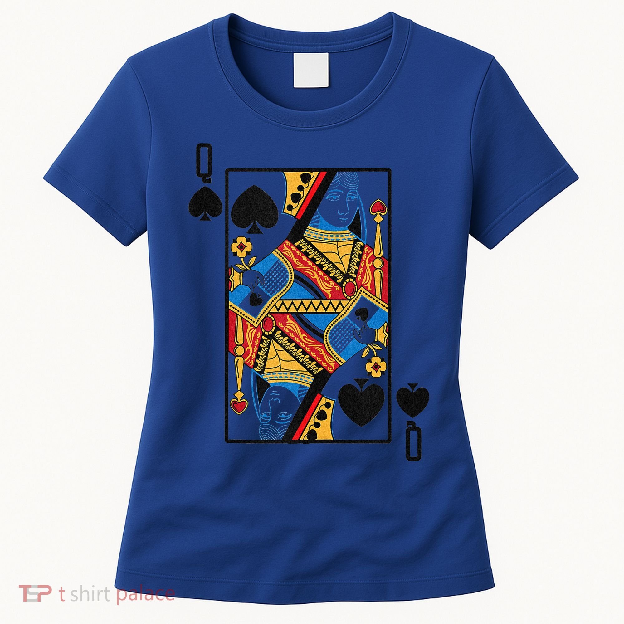 Halloween Playing Card Costume QUEEN Of SPADES Women's T-Shirt